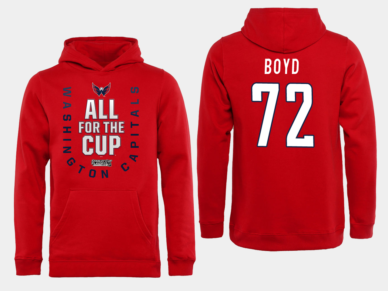 Men NHL Washington Capitals #72 Boyd Red All for the Cup Hoodie-0